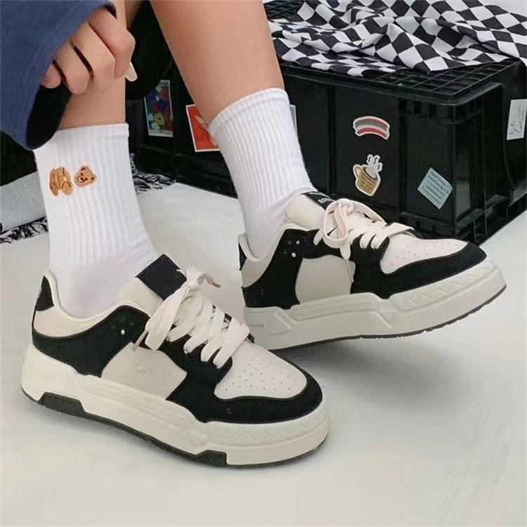 Повседневные черно-белые кроссовки с пандой. Женские белые туфли на плоской подошве в стиле ретро. Женская модная универсальная повседневная обувь.