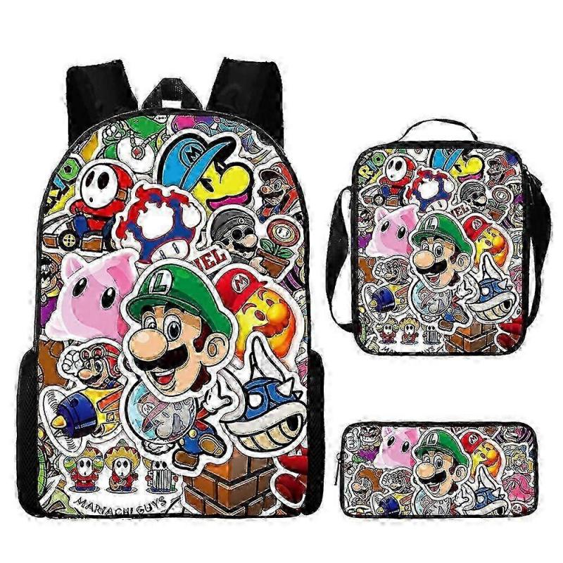 Mario Mario Mario Primary and Secondary School School Bag Children's Backpack Cartoon Backpack