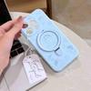 Жидкий мультяшный чехол-подставка с кольцом для iPhone 17 Pro Max с точными вырезами и магнитной защитой от падений