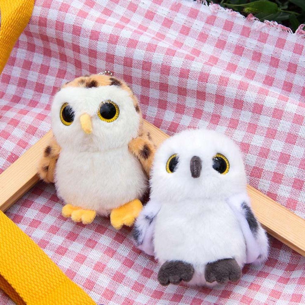 Cartoon Bird Doll Keychain Stuffed Animal Owl Doll Plush Owl Plush Pendant School Bag