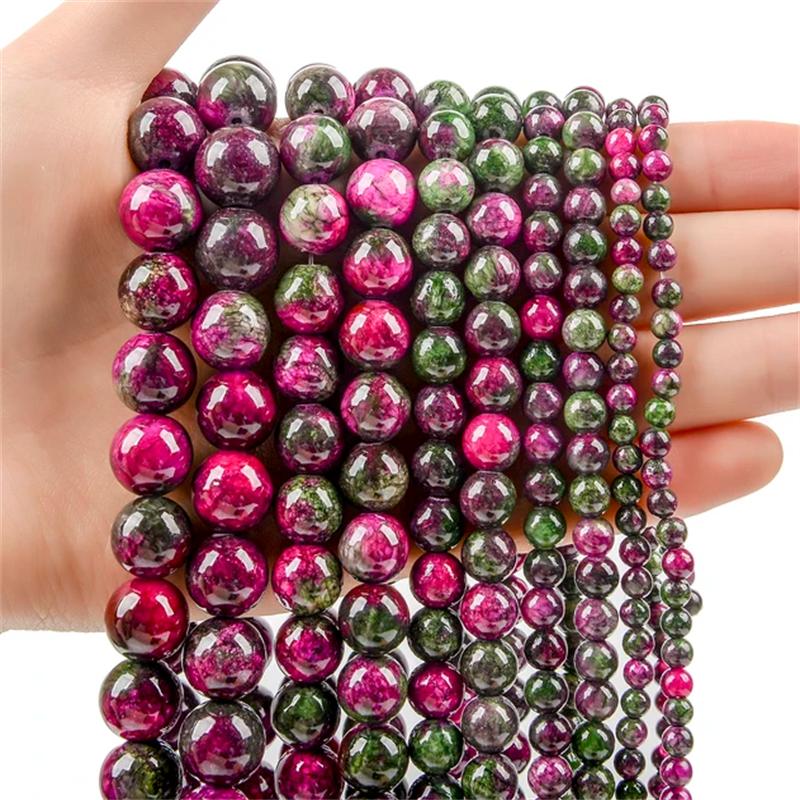 30pcs Natural Stone Beads Tiger Eye Agate Turquoise Rose Quartz Lapis Jade Opal Round Loose Beads for Jewelry Making DIY Bracelet 6mm