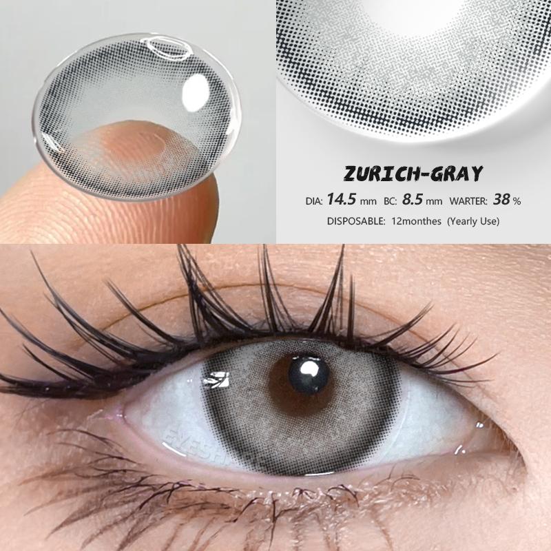 Eyeshare 1 Pair of Annual Colored Eye Contact Lenses High Quality Blue Lenses Brown Lenses Fashionable Natural Beauty Eye Contact Lenses