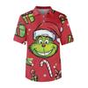 Men's Short Sleeve Button Lapel Christmas Print Chest Pocket Dry-nurse Top