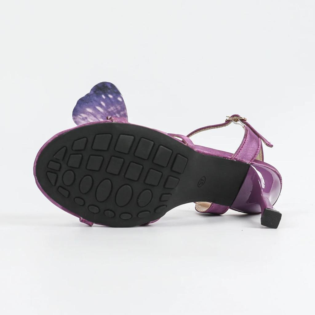 Модные женские босоножки с ярким декором в виде бабочек, на шпильке, с открытым носком, на высоком каблуке, лето 2024