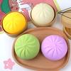 1/2/3/4Pcs Stress Relief Steamed Bun Toy with Steamer Simulation Stuffed Bun Squeeze Sensory Toy Soft TPR