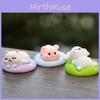 Animal Cat Dog Sleeping Series Toys Figurines Desktop Car Statues Decorations