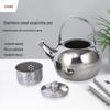 Linglong Stainless Steel Flower Tea Kettle with Filter, Non-Magnetic, 14/16/18cm - Ideal for Cold Water and Tea.