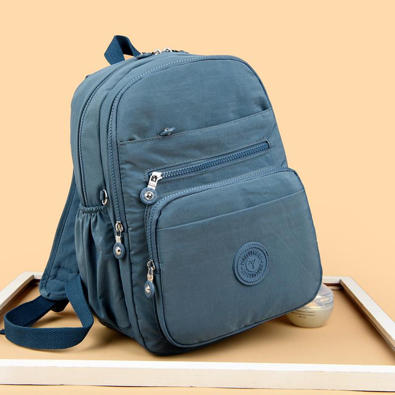 Lightweight Backpack Women Nylon Backpack Solid Color Travel Bag Student Schoolbag