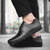 Men's Handmade Sewn Leather Shoes Comfortable Anti Slip Flat Bottom Daily Office Outdoor Leisure Walking Breathable Men's Shoes