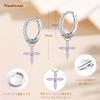 Серьги Naniwaai женские камень октября обруч качающиеся 11 способов цветок женщина серебро Совместимы с металлической аллергией крест взрослые аксессуары подарок