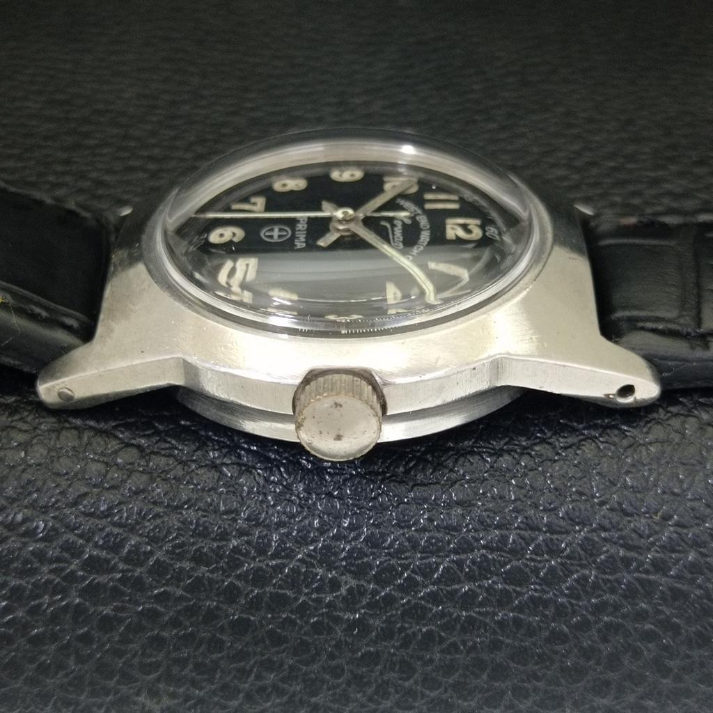 ВИНТАЖНЫЕ ШВЕЙЦАРСКИЕ ЧАСЫ С РУЧНЫМ ЗАВОДОМ WEST END WATCH CO ДЛЯ МАЛЬЧИКА, ЧЕРНЫЙ ЦИФЕРБЛАТ, a703797-1