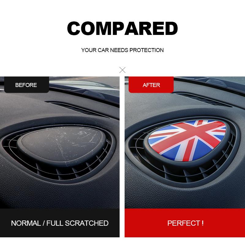 Union Jack Centre Air Outlet 3D Dedicated Cover Protect Sticker Decal For MINI COOPER F54 F55 F56 Clubman Interior Accessories