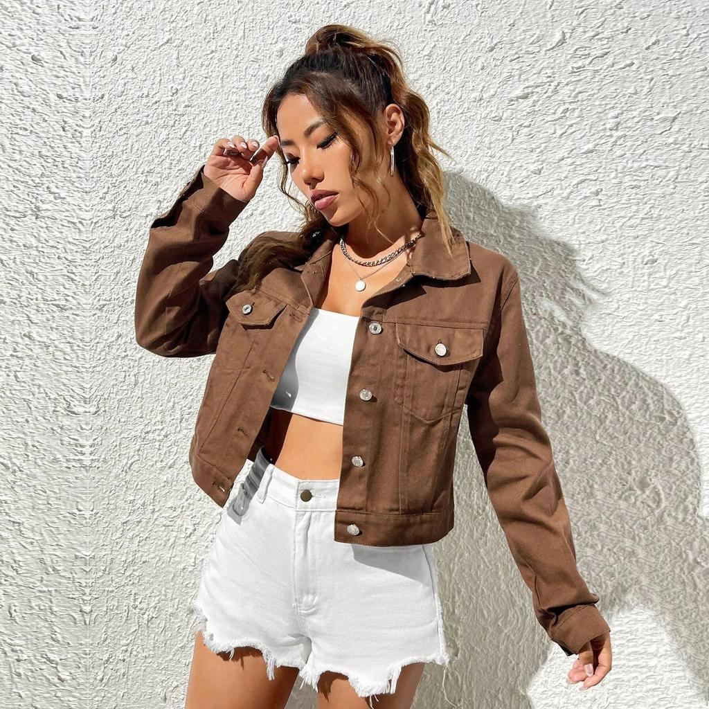 Весенне-осенняя женская джинсовая куртка, женская повседневная короткая куртка, топы