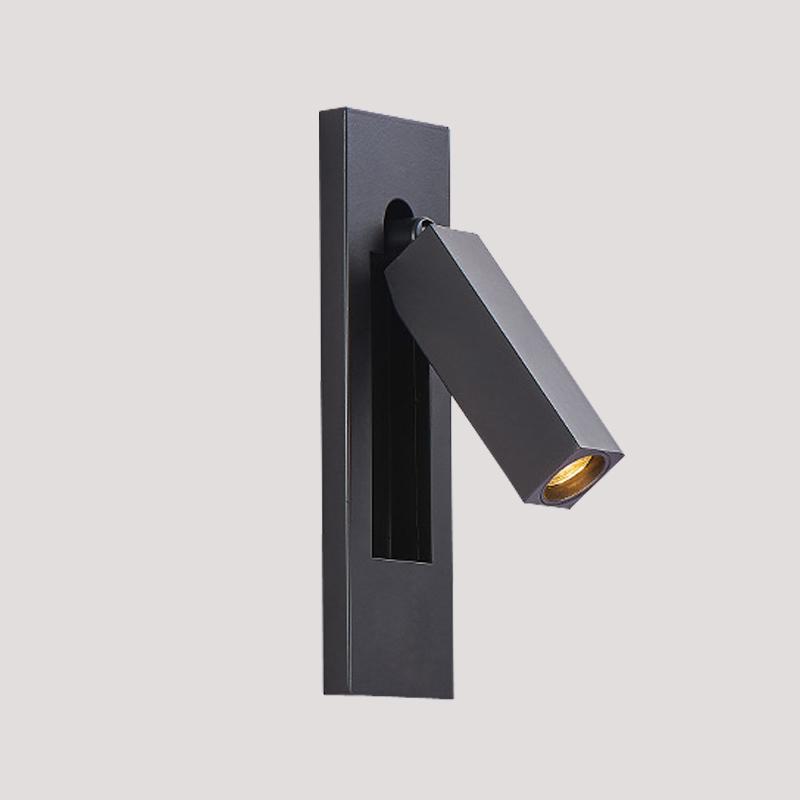 Светодиодный прямоугольный светильник для чтения с регулируемым углом наклона, встроенный в прикроватную лампу