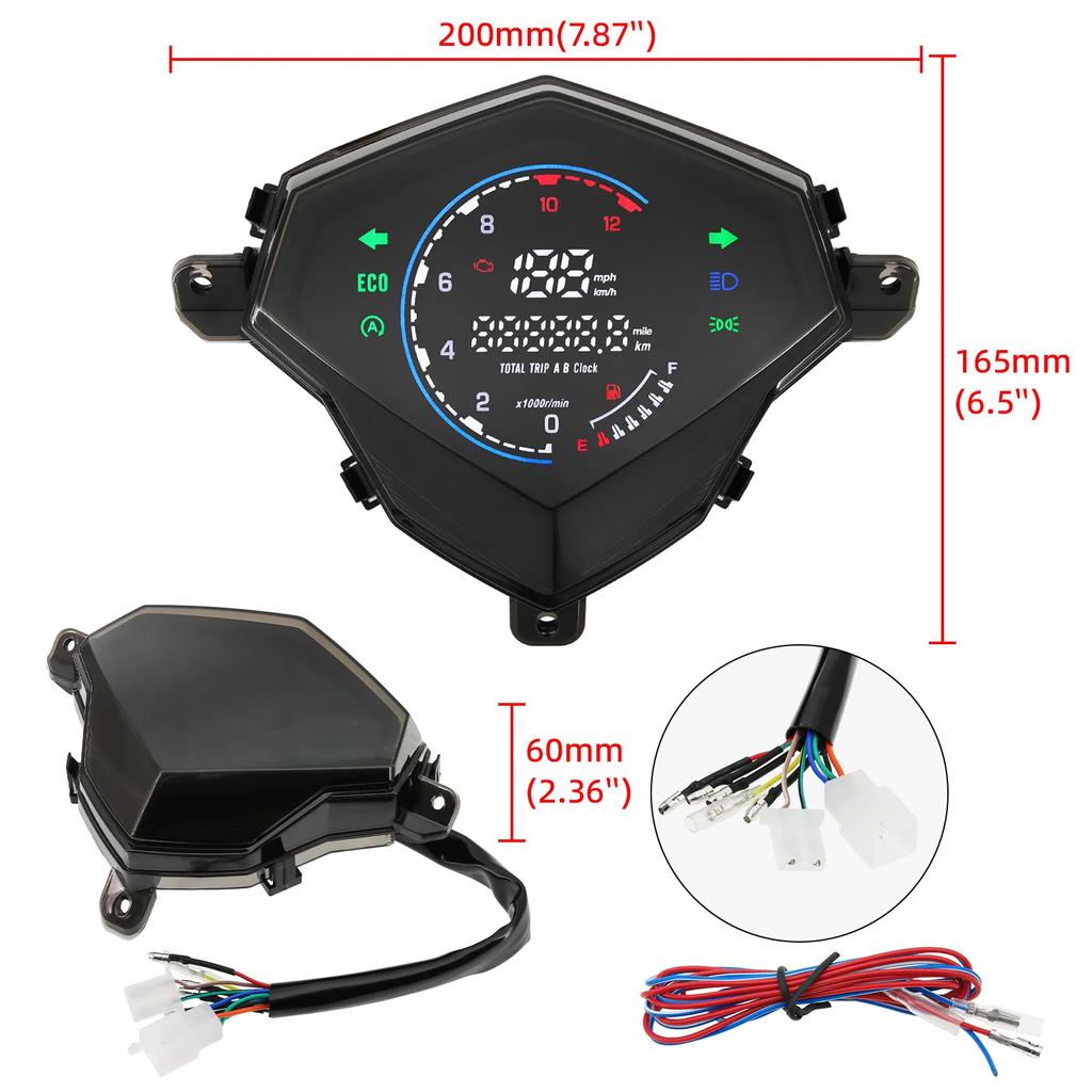 Digtital Motorcycle Speedometer LCD Instrument RPM Tachometer Odometer Turn Signal For Yamaha Mio125 MIO i125 Mio110 Mio M3