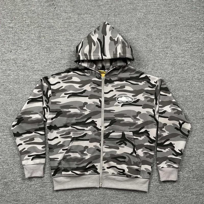 Corteiz Hooded Fleece Sweatshirt With Devil Graphic Print Unisex Oversized Casual Pullover Fall