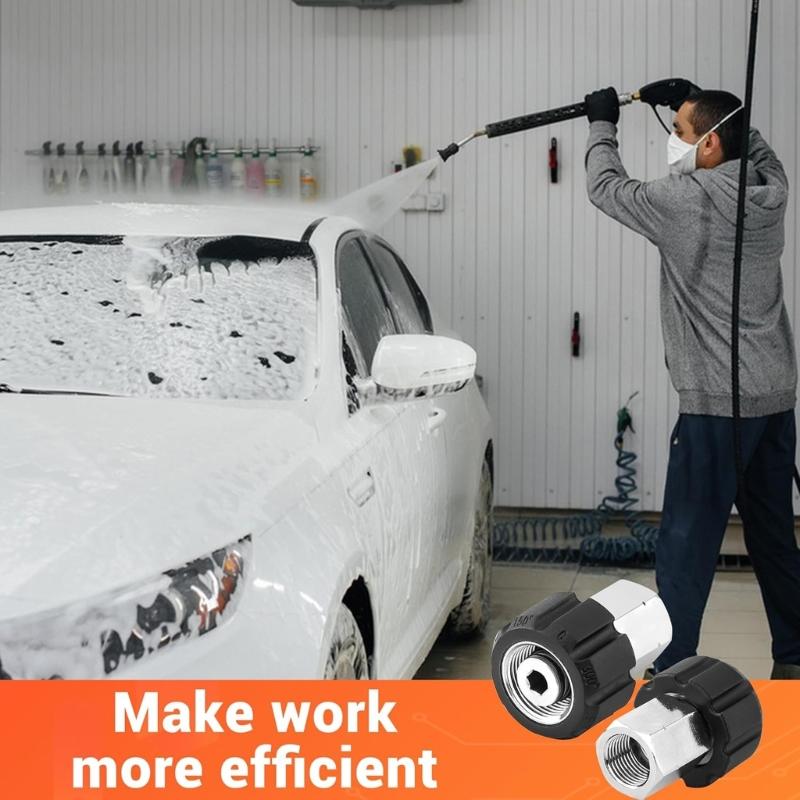 Stainless Steel M22 14mm Female Thread To 3/8 FNPT Adapter For High Pressure Washer Hose Connection Durable Garden Tool