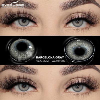 1 пара цветных контактных линз для глаз, натуральные контактные линзы, модные линзы, голубые контактные линзы, зеленые линзы для глаз, годовые