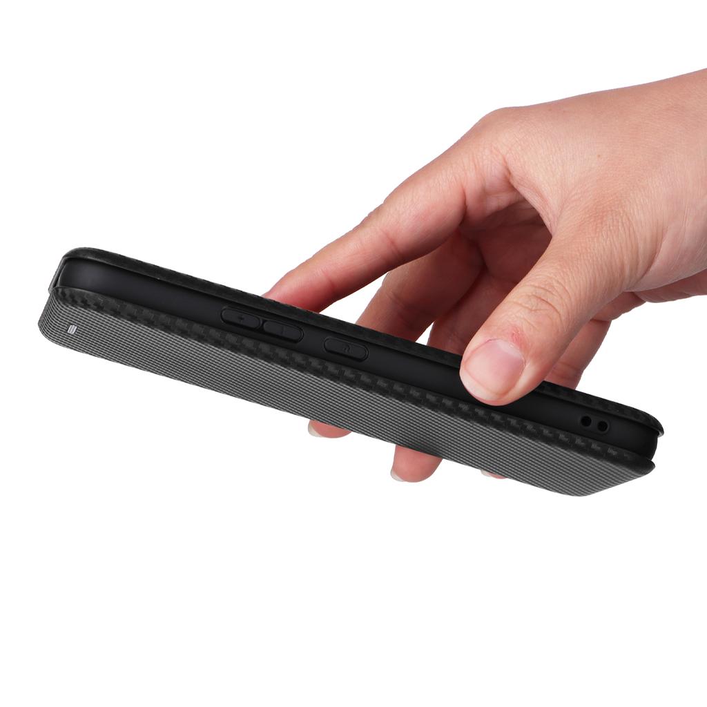 For Samsung Galaxy A34 5G Carbon Fiber Texture Leather Stand Phone Cover Phone Case with Card Slot