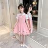 Летние платья в корейском стиле с воротником-стойкой для девочек - модная юбка принцессы для учеников начальной и средней школы
