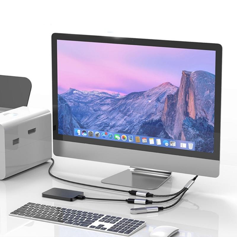 USB Splitter Cable,USB/Type C Male to 2/3 Female Extension Cord Connector,USB Port Hub Data&Charger Power Split Adapter