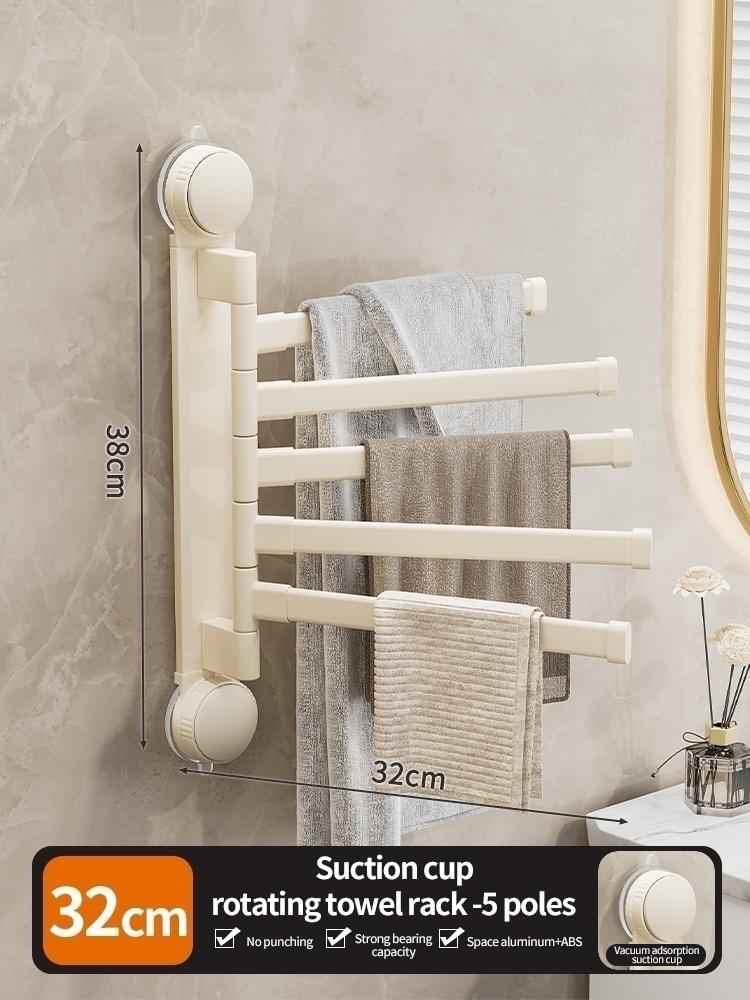Не нужно сверлить Поворотная вешалка для полотенец на присоске многоярусная складная полка для ванной комнаты Вешалка для полотенец для туалета Кухонная полка для хранения