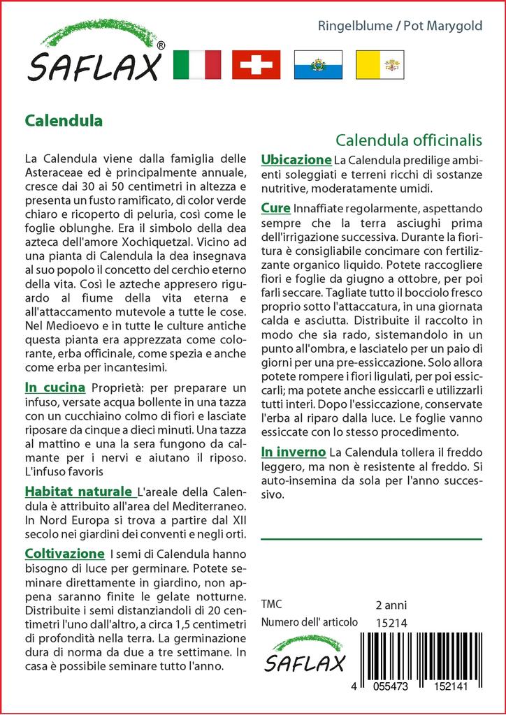 SAFLAX Garden in the Bag - Мэриголд в горшке - 50 семян - С субстратом в подходящем пакете-стойке - Calendula officinalis