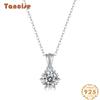 Tancise S925 Sterling Silver Moissanite Luxury Personality Pendant Necklace Women's Classic Tide Sugar Full of Wild Clavicle Chain.