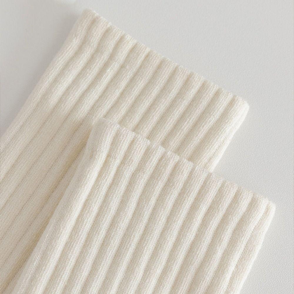 6 пар хлопковых носков средней длины, однотонные женские чулки, повседневные трикотажные длинные носки Лолита