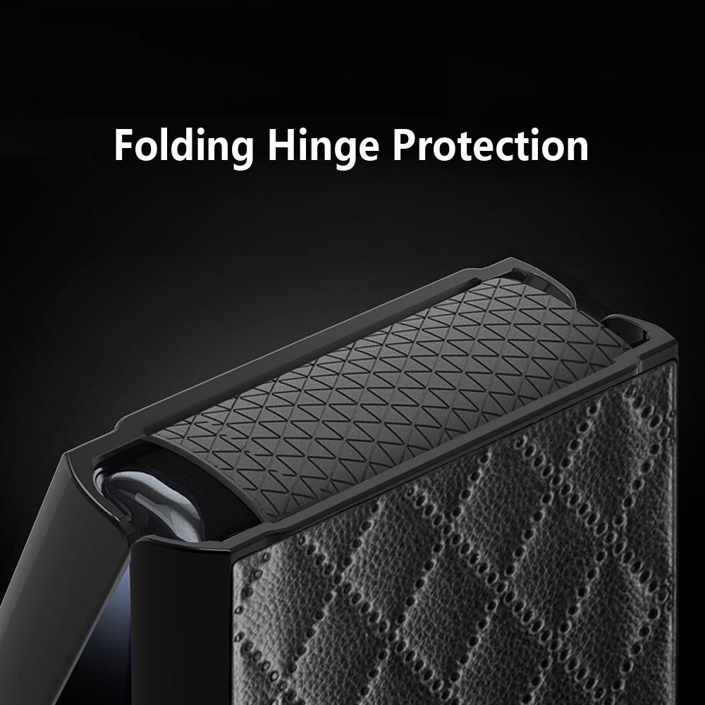 Luxury Pu Leather Lozenge Patterns Hinge Protector Cover For Samsung Galaxy Z Flip 4 Z Flip 3 All -Inclusive Case For Z Flip 3 4