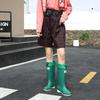 Мода НОВЫЕ Дождевые Сапоги Для женщин Повседневная обувь Уличная Кухня Водонепроницаемые Противоскользящие До колена Простой стиль Зима Плюс Хлопок Теплый Плюш