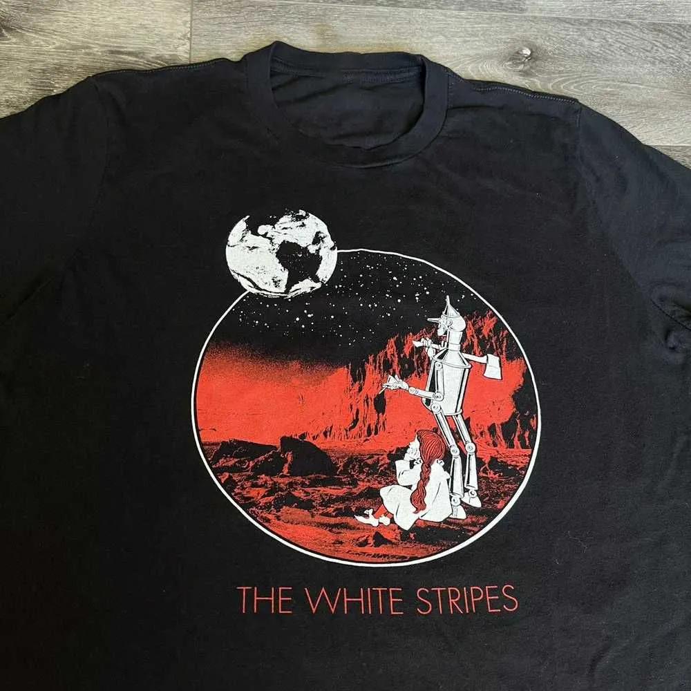 Унисекс хлопковая футболка с коротким рукавом и круглым вырезом Группа The White Stripes