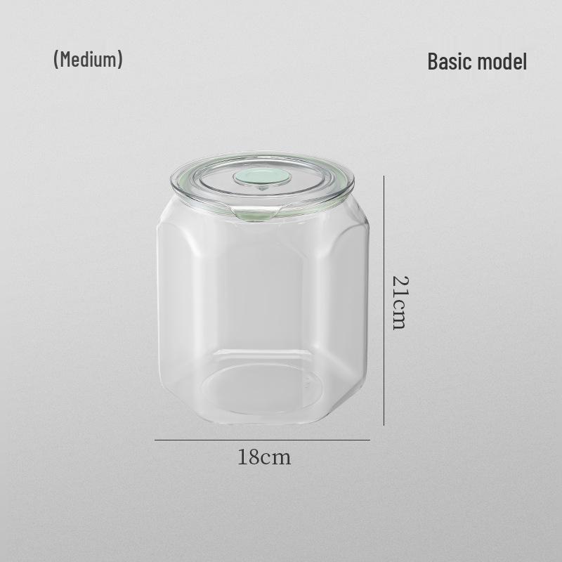 Food-Grade Transparent Storage Jar - Thickened, Moisture & Dust-Proof, Fresh-Keeping Kitchen Grain Container.