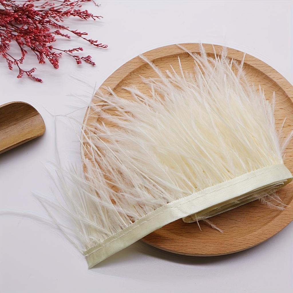 1Meter Real Pink Ostrich Feather Fringe 8-10CM Fluffy Feather Tassel Trim for Clothing Sewing DIY Dress Decoration Accessories