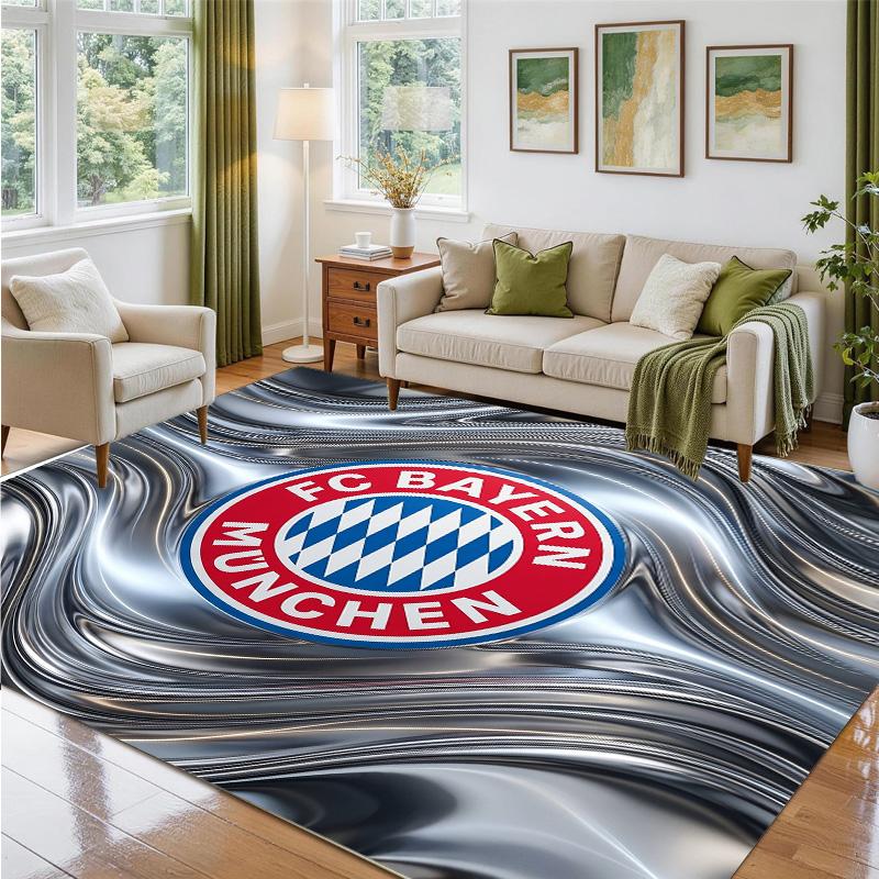 Bayern Munich Design Crystal Velvet Rug Soft Decorative Mat for Bedroom Entrance