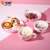Для Sanrio Hello Kitty Посуда Завтрак Рисовая миска Безопасная и термостойкая Тарелка Чашка Ложка Меламиновая посуда для столовых приборов Миска