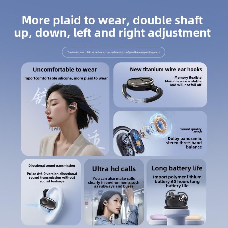 Bluetooth-наушники OWS Earless Wireless сверхдолгоиграющие спортивные шумоподавляющие наушники