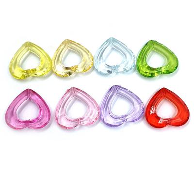 Свободные бусины акриловые полые бусины в форме сердца 10 шт. для изготовления ювелирных изделий принадлежности ручной работы DIY аксессуары ярких цветов ручной работы