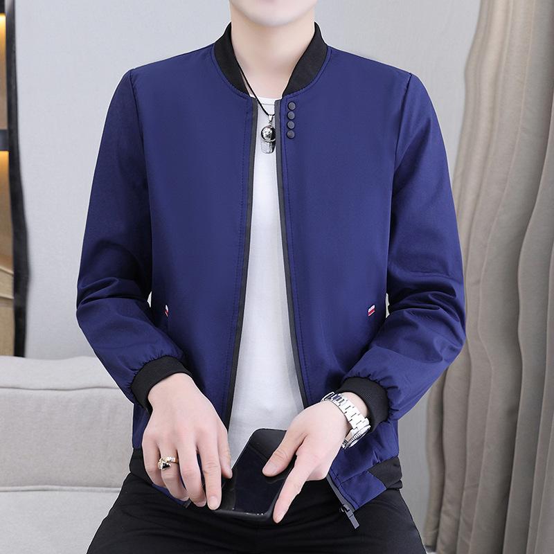 Jacket Men's Spring and Autumn New Work Jacket Men's Solid Color Loose Trendy Baseball Uniform Men's Casual Sports Jacket