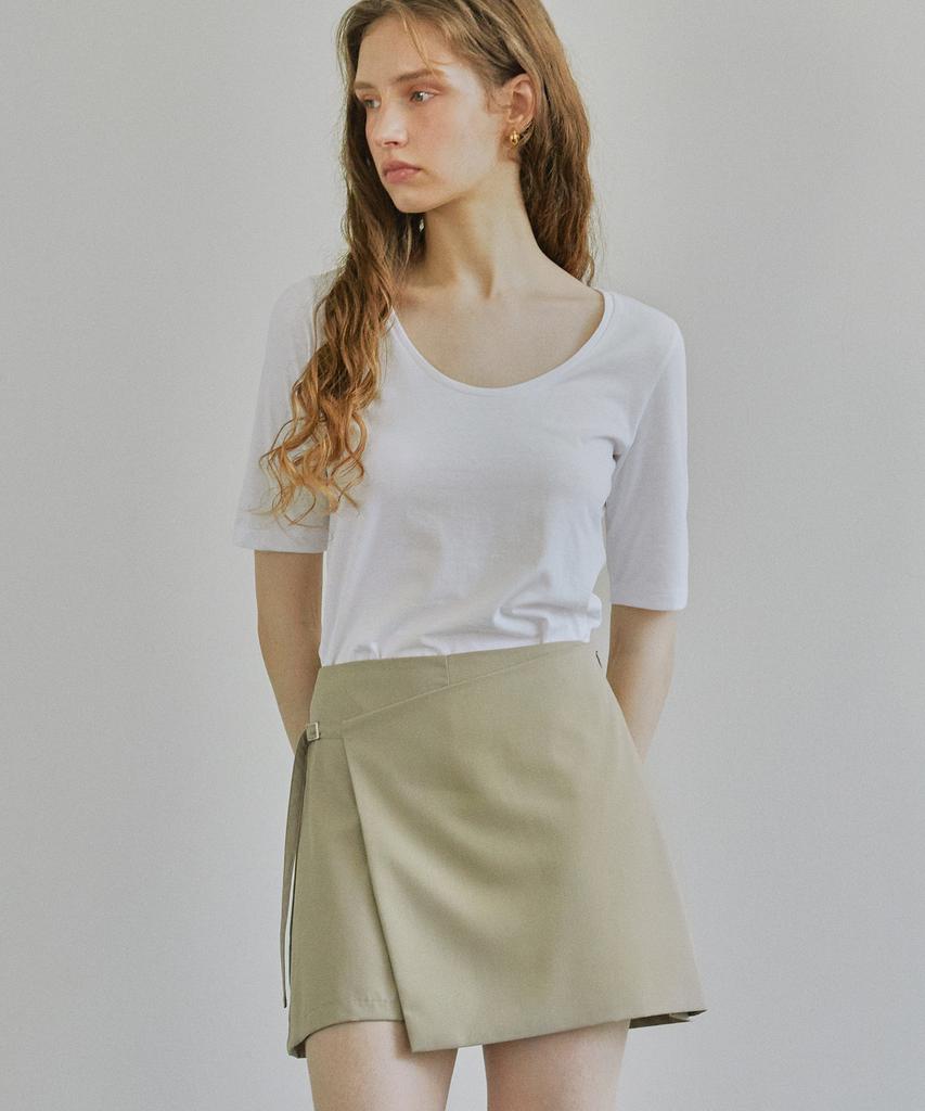 IHR Wrap Mini Skirt Pants / Beige