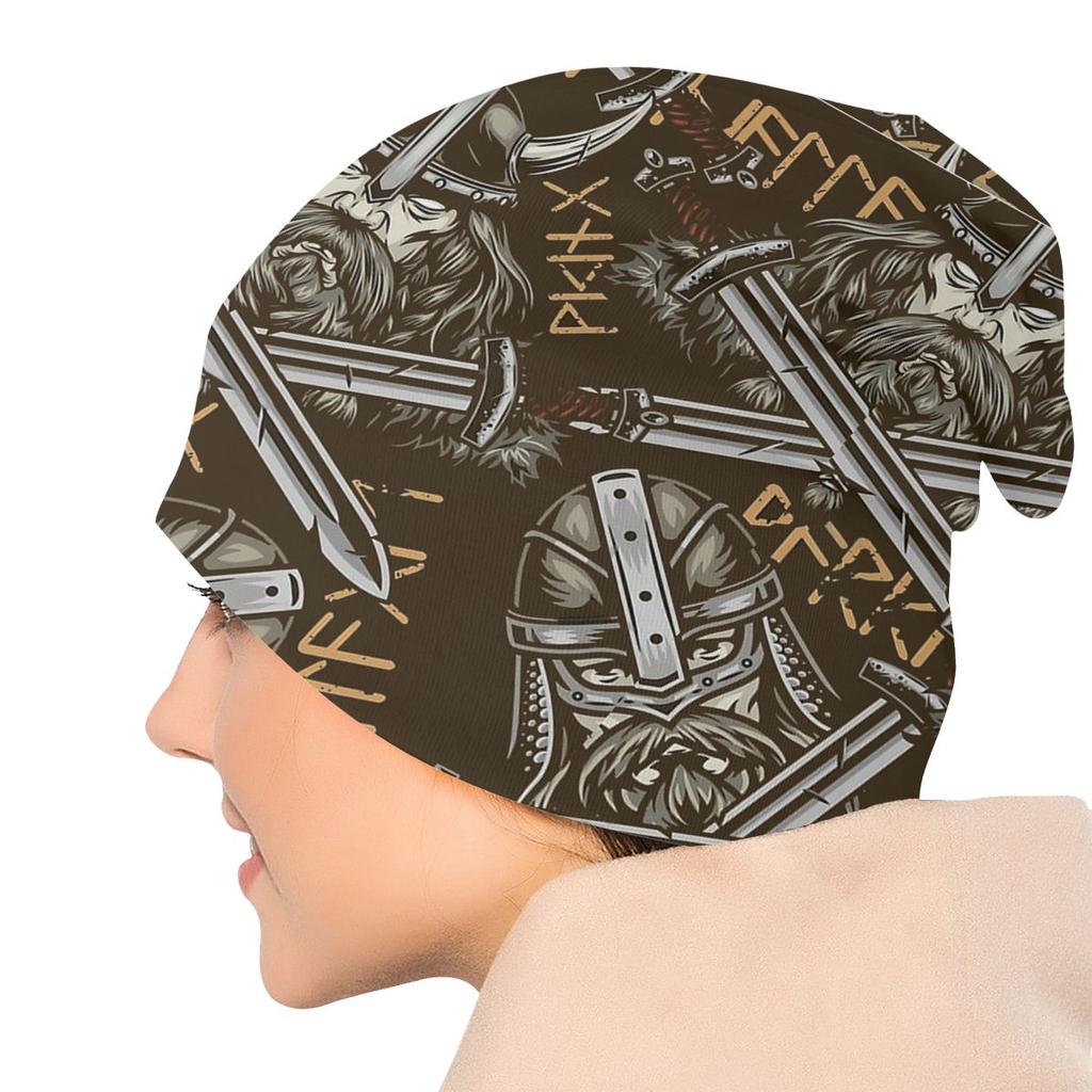 Зимние теплые шапки-бини викингов, шапка воина викингов, специальные шапки с черепами