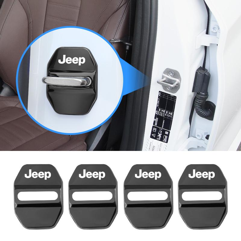 Для Jeep 4 шт. Накладки на замки дверей автомобиля Защитные накладки Аксессуары Для Jeep Grand Cherokee Wrangler JK Gladiator Compass Renegad
