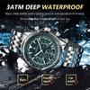 POEDAGAR Casual Man Clock Chronograph Date Waterproof Luminous Quartz Watches Stainless Steel Fashion Wristwatch Reloj