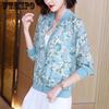 Шифоновая солнцезащитная одежда для женщин летом корейский универсальный цветочный кардиган, большой размер тонкая куртка с длинными рукавами для женщин