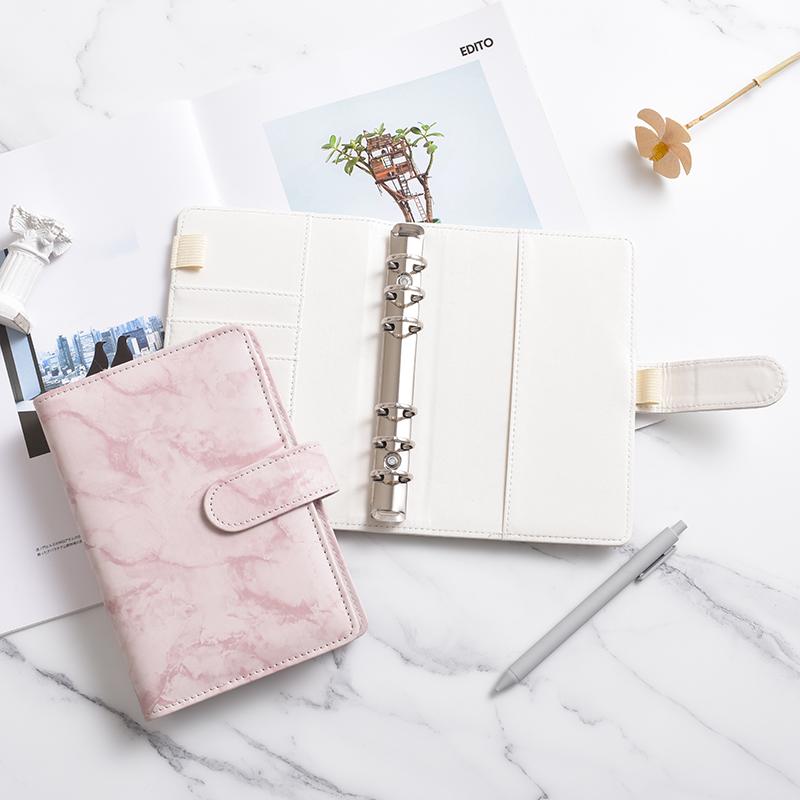 A5 A6 White Black Color Marble Binder DIY Binder Only Cover Diary Agenda Planner Paper Cover School Stationery