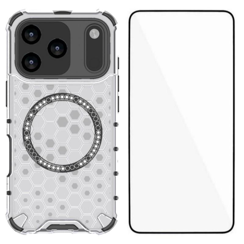 For iPhone 17 Pro Max Case Compatible with MagSafe WANLONFENG FC Series TPU+PC Phone Cover with Tempered Glass