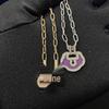 Qi Family High-End Chalcedony and 925 Silver Longevity Lock Necklace with Mother-of-Pearl Ruyi Design