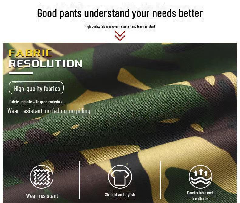 Мужские камуфляжные рабочие брюки — прочные, устойчивые к грязи, свободного кроя для использования на открытом воздухе и в строительстве