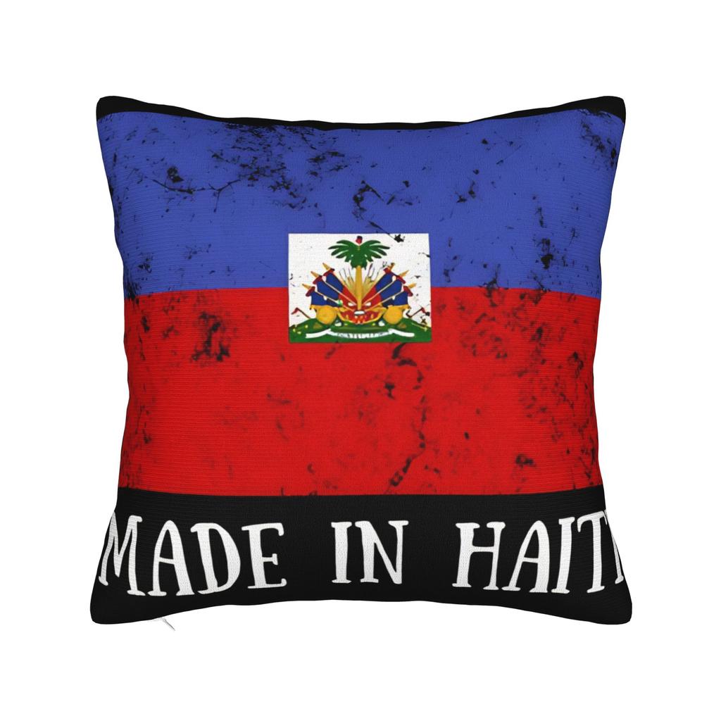 Happy Haitian Flag Day Patriotic Haiti Heritage Celebration Pillow Case Soft Pillow Cover For Living Room Bed Chair Pillowcases