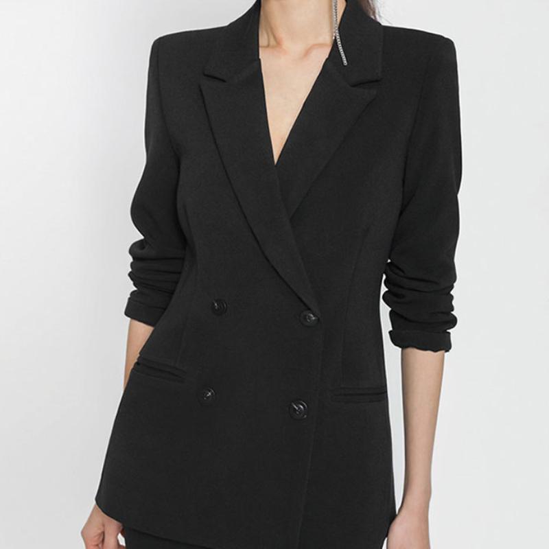 Женский осенний модный повседневный офисный элегантный формальный комплект из двух предметов